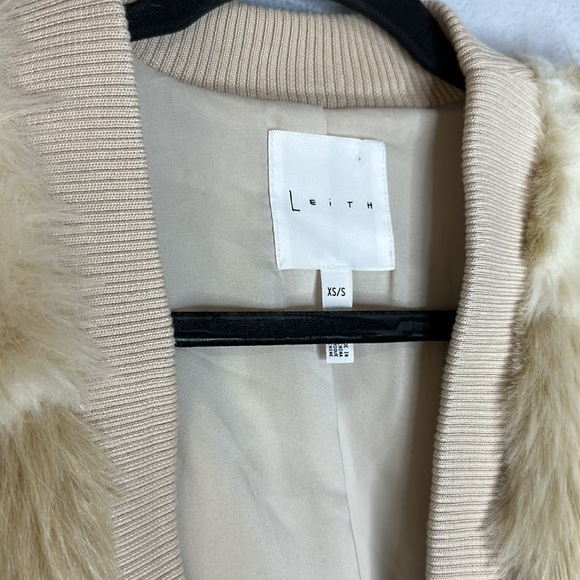 Leith Faux Fur Open Front Jacket xs/s - Picture 4 of 8